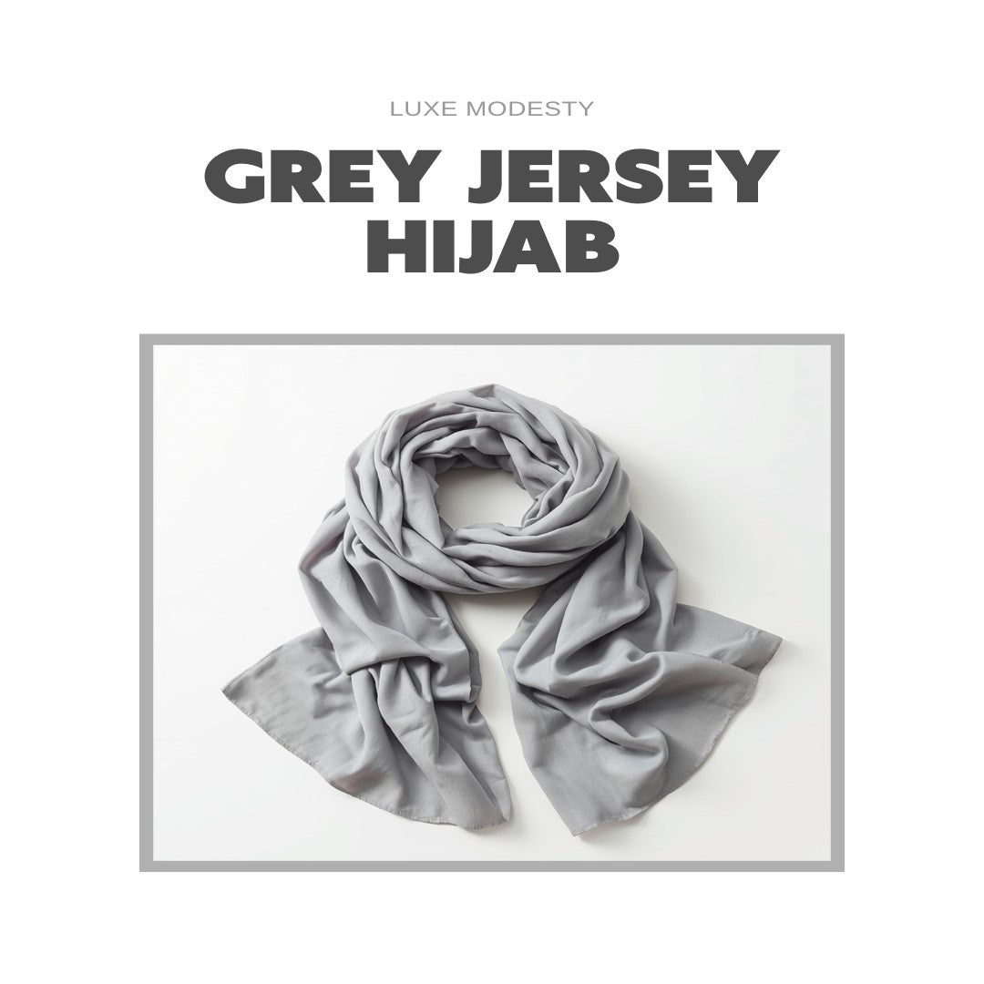 Hijab Long en Coton Jersey Doux - Gris