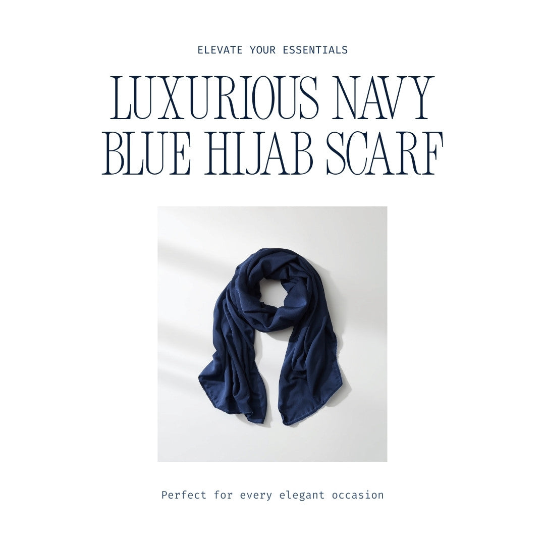Hijab Long en Coton Jersey Doux - Bleu Marine