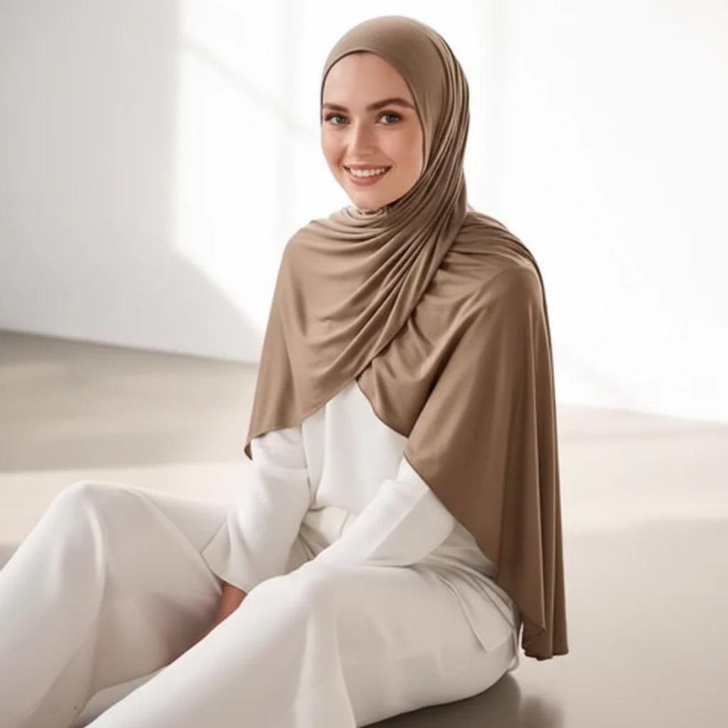 Hijab Long en Coton Jersey Doux