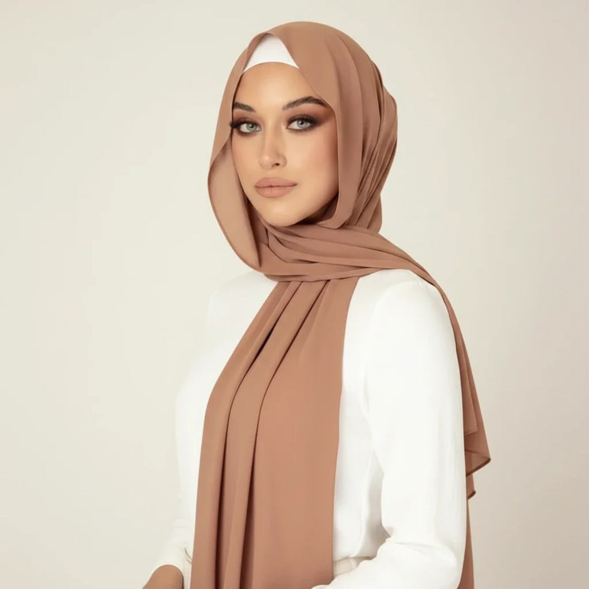 Foulard Hijab en Mousseline Unie