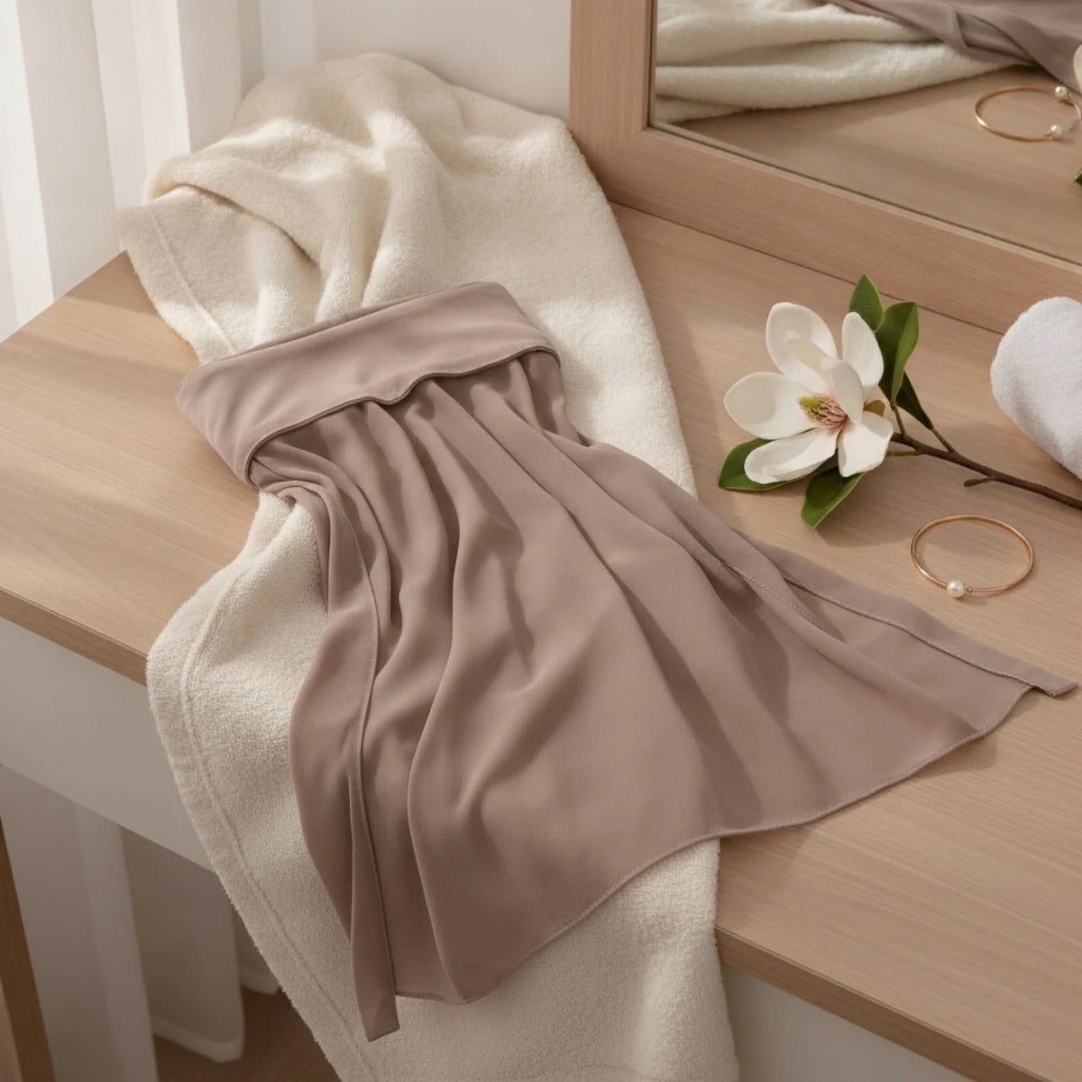 Hijab Instantané en Mousseline de Soie avec Bandeau Intégré