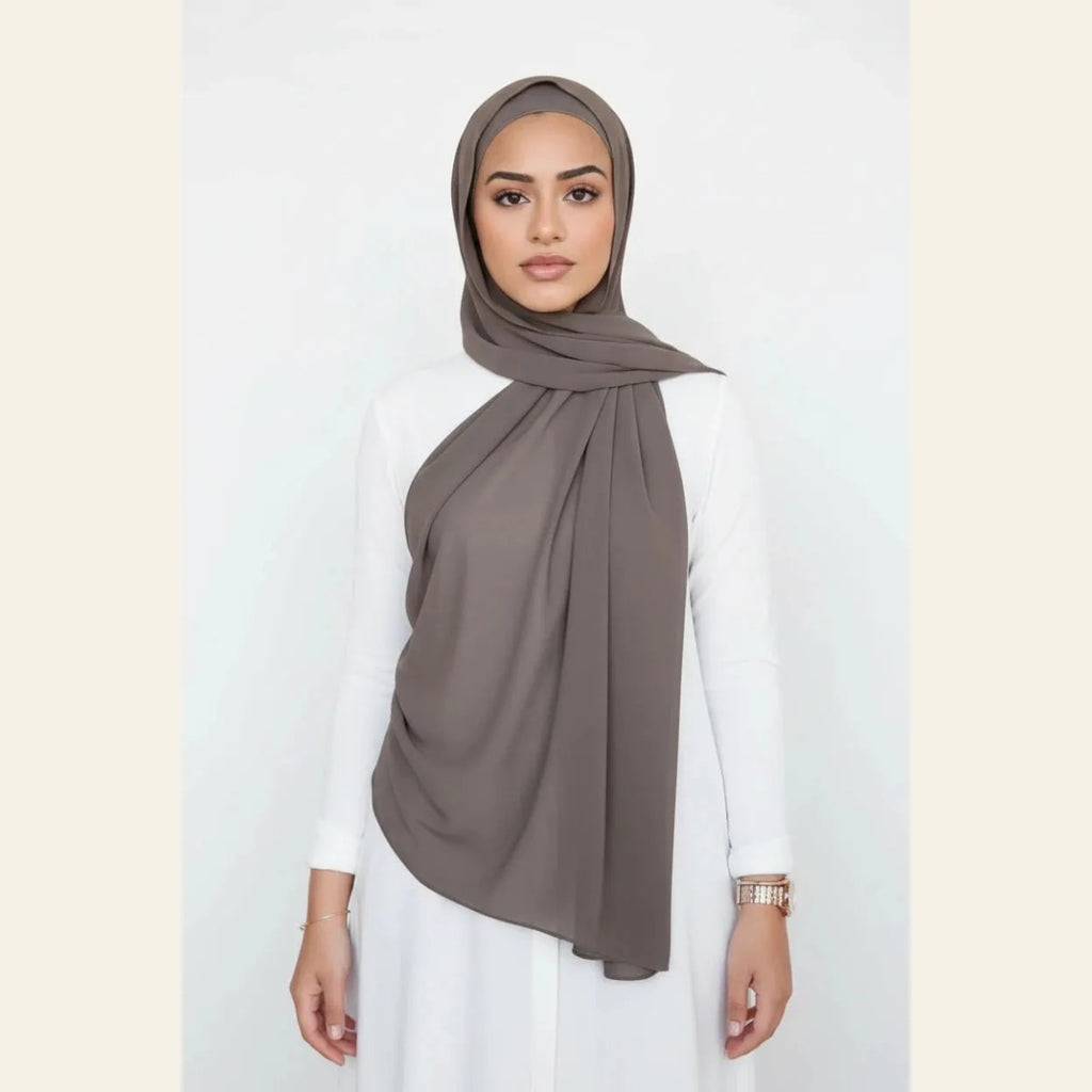 Foulard Hijab en Mousseline de Soie Légère